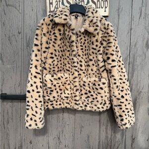 H&M Animal Print Faux Fur Coat